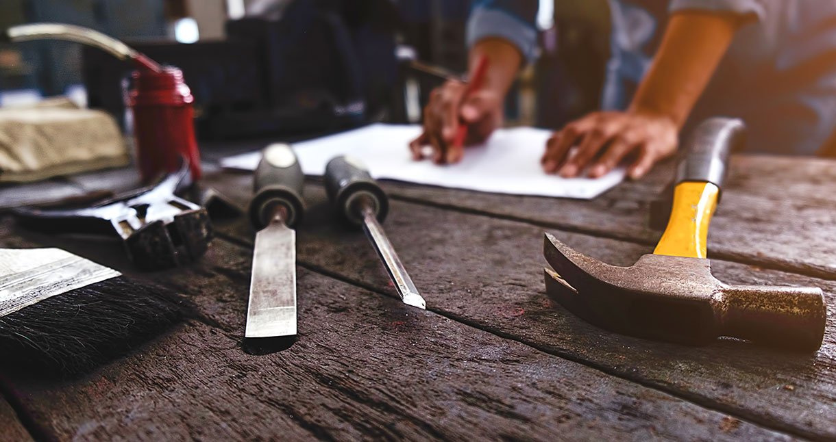 Man planning construction Man planning construction